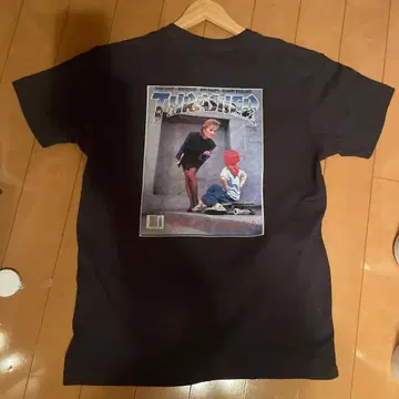 완판템 90s THRASHER 블랙 T셔츠 잡지 표지 디자인 XL