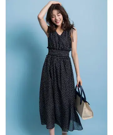 31Sons de mode [ sweet 콜라보 아이템 ] 도트 무늬 롱 원피스