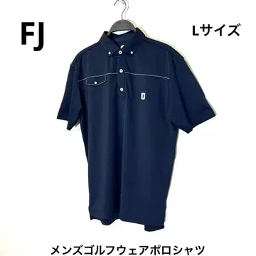 FootJoy 남성용 골프웨어 피케 셔츠 네이비 L 사이즈