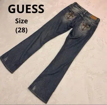 [레어] GUESS 데님 십자가 Y2K 00s archive 플레어