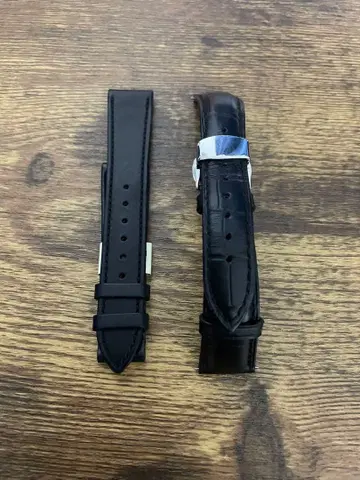 CASSIS 가죽 시계 벨트 블랙 19mm 2개 세트