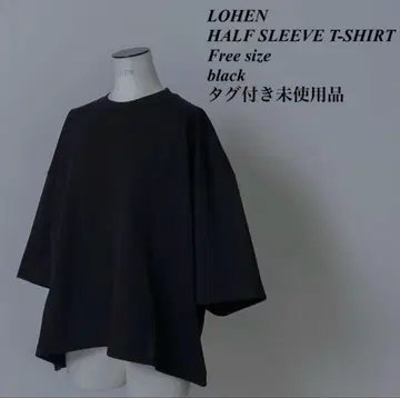 미사용품 LOHEN 하프 슬리브 티셔츠 블랙