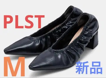 [경량] [부드러운 소재] 인기 PLST 개더 힐 펌프스 블랙 M