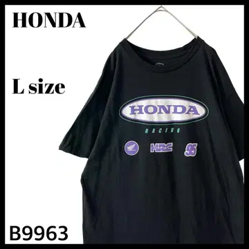 HONDA 혼다 JT RACING USA 양면 프린트 T셔츠 L 블랙