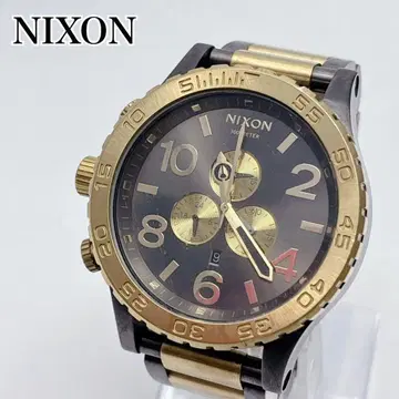 NIXON 51-30 CHRONO 블랙 골드 남성용 손목시계