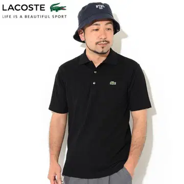 LACOSTE 피케 셔츠 블랙 택 포함 미사용 새상품 슬림핏 솔리드