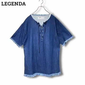 LEGENDA A 릴렉스핏 데님 풀오버 탑