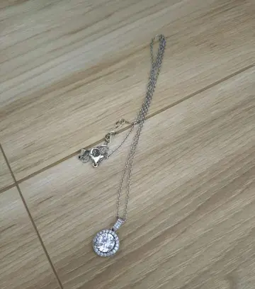 싱글 볼 목걸이 대형 헤일로 실버색