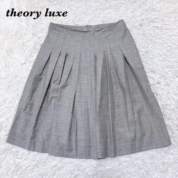 [ 새상품급 ] Theory luxe 미디 스커트 플리츠 38 그레이 무지