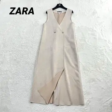 ZARA 스웨이드 느낌 롱 원피스 슬리브리스 베이지 표기 XS M 상당