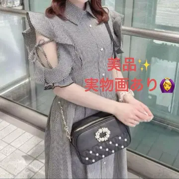 evelyn 에블린 펄 숄더백 블랙