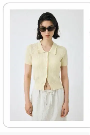 MOUSSY 포인트 니트 H/S 상의