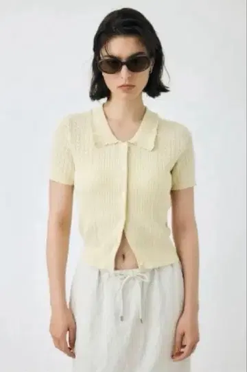 MOUSSY 포인트 니트 H/S 상의