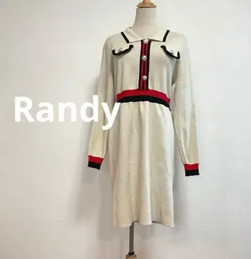 랜디 Randy 니트 원피스 아이보리 레드 F
