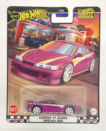 MATTEL HOTWHEELS BOULEVARD HRT77 CUSTOM '01 ACURA INTEGRA GSR 107