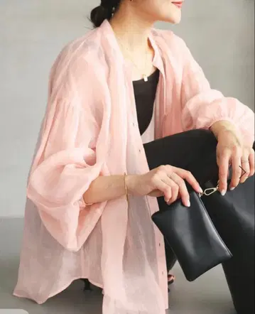 SLOBE IENA 신상 라미 스키퍼 셔츠 핑크