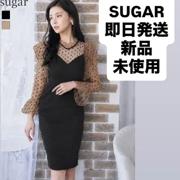 [가격 인하] erukei 도트 드레스 타이트 스커트 2차 모임 캬바쿠라 레이스