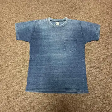 90s 인디고 포켓T USA제 Azul M 오니 페이드
