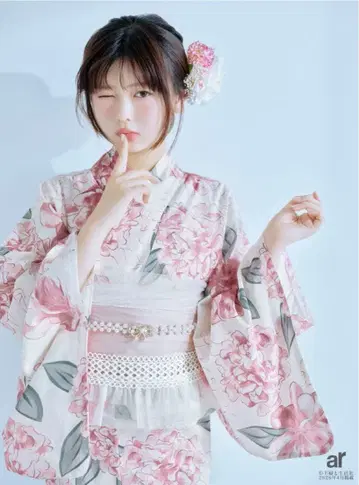 최종 가격 인하 새상품 그레일 grl 작약 패턴 유카타 세트 [tu1946] 오히나사마