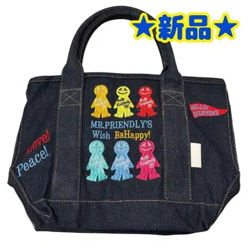 새상품 Mr.Friendly 자수 토트백 데님