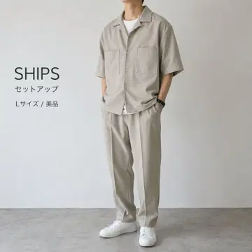 SHIPS 쉽스 셋업 새상품급 반팔 오픈 카라 이지 팬츠 깔끔