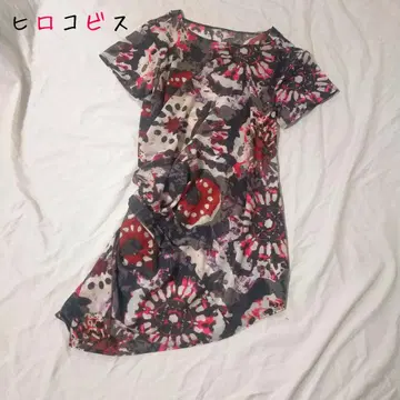 히로코비스 멀티 컬러 기하학 패턴 튜닉 원피스