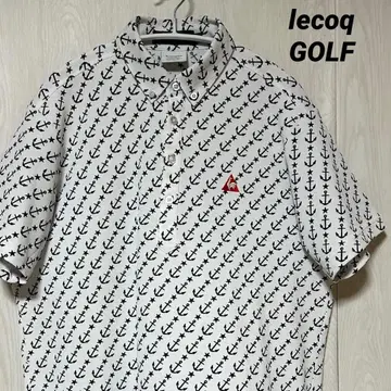 lecoq 르꼬끄골프 반팔 피케 셔츠 스트레치 올 패턴 화이트 LL