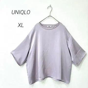 UNIQLO 새틴 오버 사이즈 숏 블라우스 5부 소매 XL 새상품급 세탁 가능