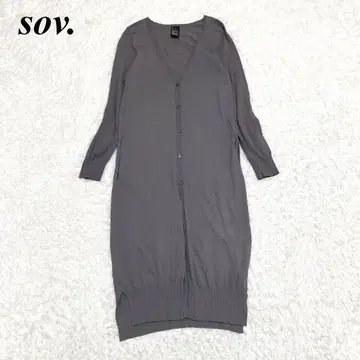 [ 새상품급 ] sov. 소브 맥시 길이 가디건 얇은 소재 그레이 프리 사이즈