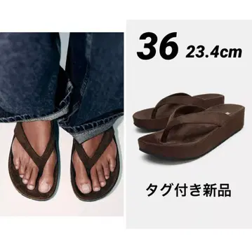 ZARA 자라 플랫폼 스트랩 샌들 36 23.4cm 브라운