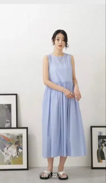 [ 새상품급 ] 나노 유니버스 접촉 냉감 속건성 TR 큐프라 개더 원피스