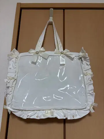 프릴과 리본 포함 이타백 화이트 (zakkamart)