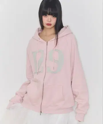 ILLIGO 129 로고 패치 후드 파카 라이트 핑크