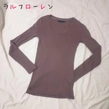 랄프 로렌 롱 슬리브 V넥 탑