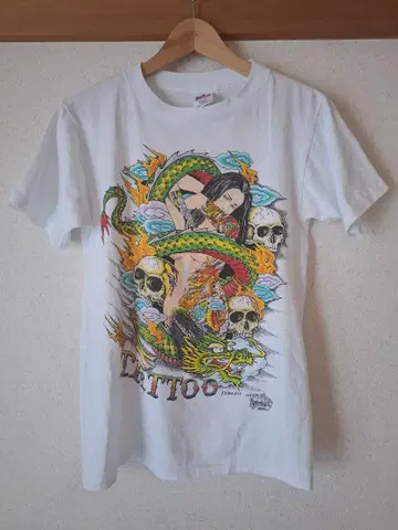 빈티지 80s j.d crowe tattoo 타투 티셔츠