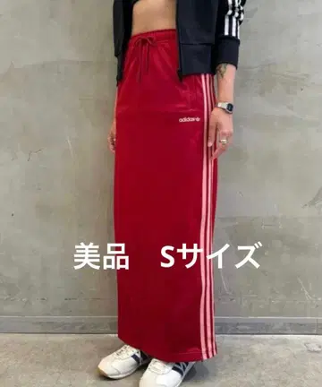 adidas originals 빨간색 타이트 스커트 저지 롱 스커트 S