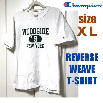 챔피온 Champion 리버스 위브 티셔츠 XL 삼단 화이트