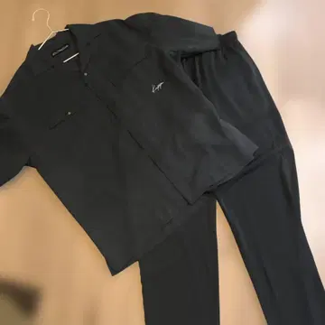 카파 반팔 셔츠 셋업 블랙