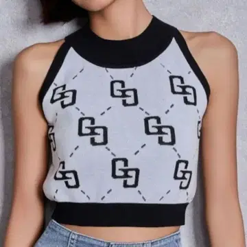 ( )GYDA 신상 WHITE x BLACK 아메스리 니트 상의