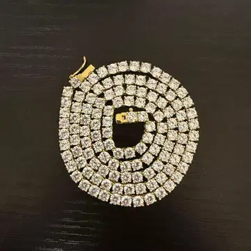 골드 도금 실버 925 테니스 체인 4mm 51.5cm