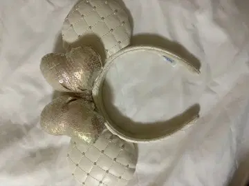 디즈니 머리띠 화이트 퀼팅 미니