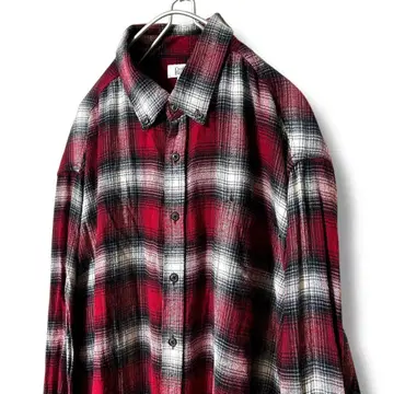 빅 사이즈! 2XL 플란넬 셔츠 옴브레 빨간색 Croft & Barrow