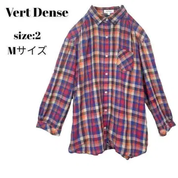베일 댄스 Vert Dense 셔츠 상의 체크 무늬 M