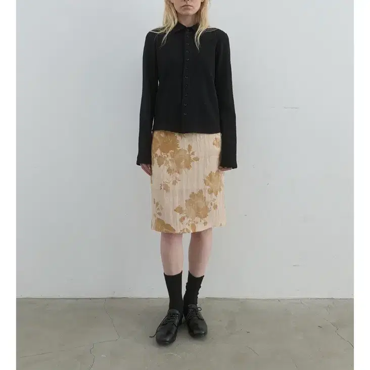 낫띵에브리띵 nothingeverything silky floral midi skirt 1사이즈