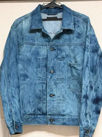 대전 모델 데님 자켓 특수 블리치 가공