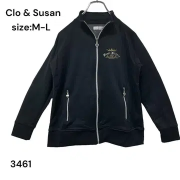 Clo & Susan 점퍼 풀 집업 블랙 긴팔 아우터 M-L