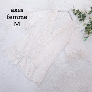 엑시즈팜 5부 소매 레이스 가디건 (M) 아이보리 캐주얼 여름 상쾌