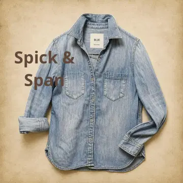 Spick & Span (BLUE) 데님 셔츠 라이트 블루