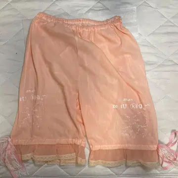 리메이크 핑크 프릴 숏팬츠 리본