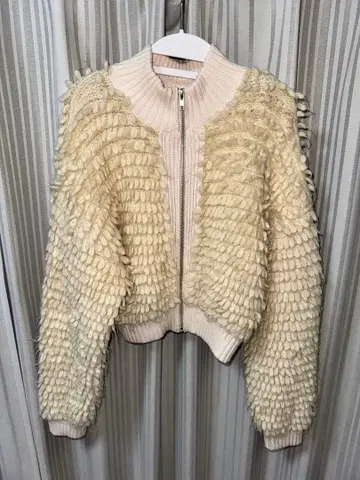 MOUSSY 집업 니트 화이트 F